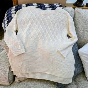 Fashion Nova Cream Cable Knit Sweater